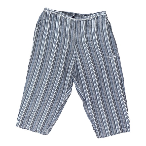 Fashion Bug Pants & Jumpsuits Fashion Bug Linen Blend Blue Striped